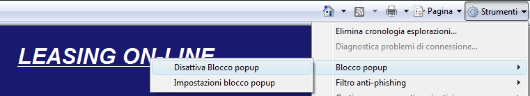 Blocco Pop-up